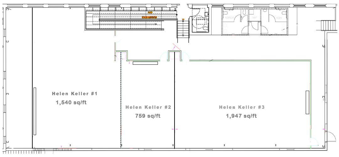 Image shows a floorplan of conference rooms.
